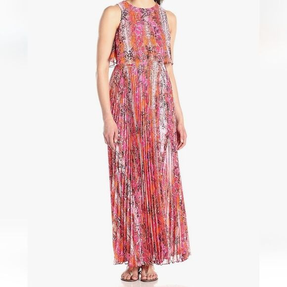 Calvin Klein Pink Snake Print Dress 8 - Picture 1 of 9